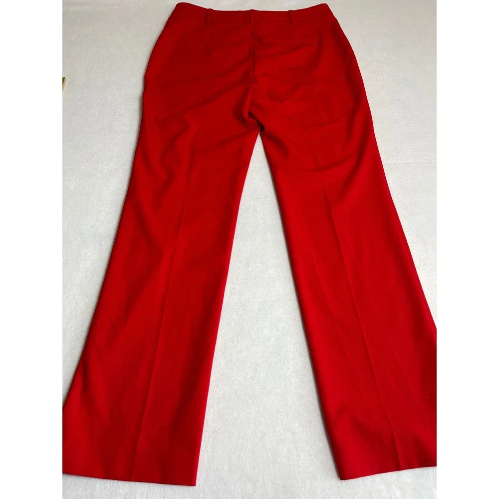 Chaus Red Straight Leg Stretch Dress Pants Size 6 Business Casual Trousers